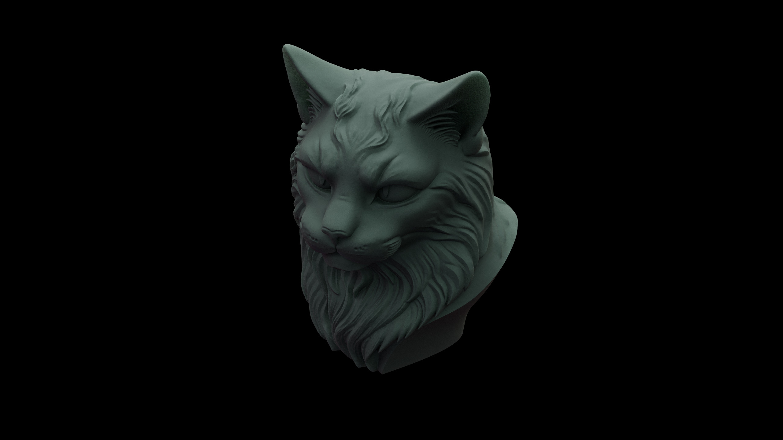 Cat Bust Free 3D print model_3