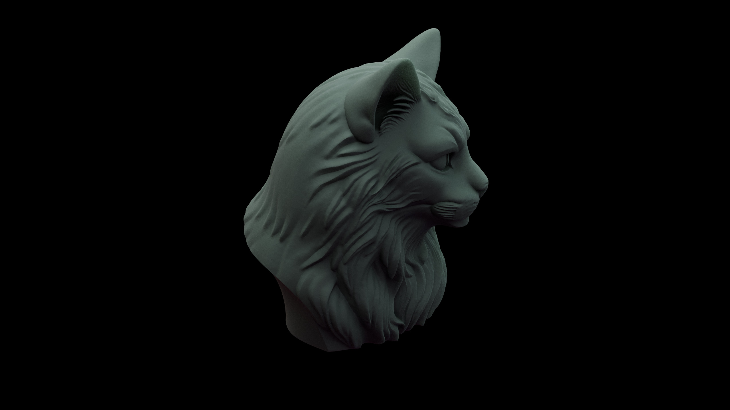 Cat Bust Free 3D print model_13