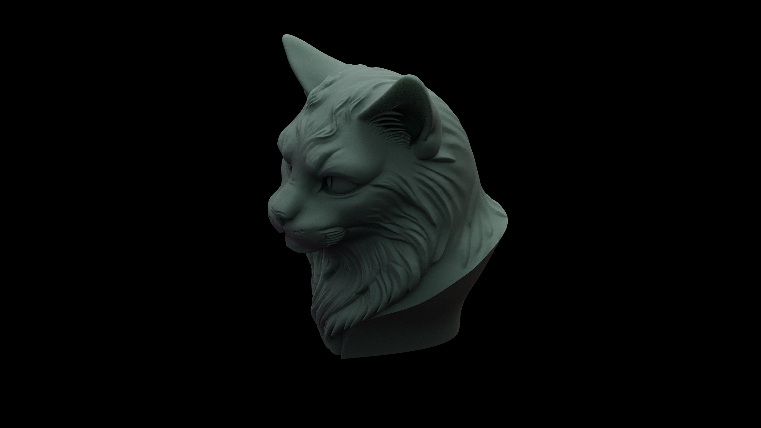 Cat Bust Free 3D print model_4