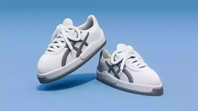 Lowpoly Cartoon Sport Sneakers 