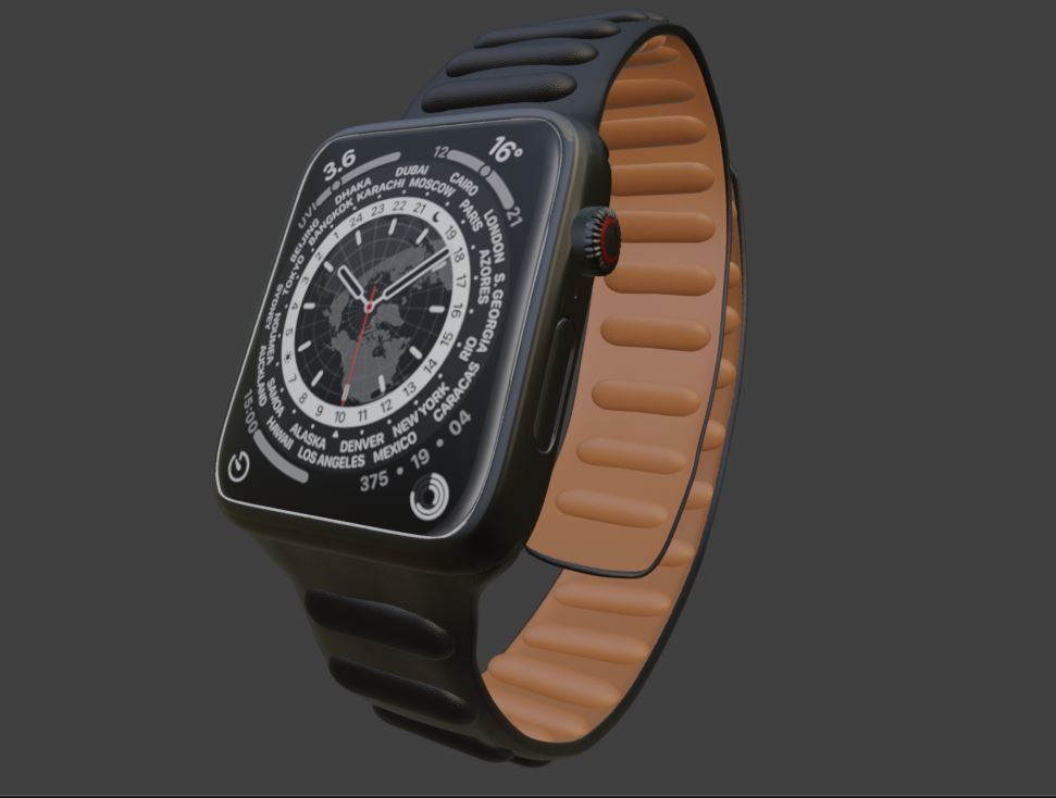 Apple Black iWatch 3D model_7