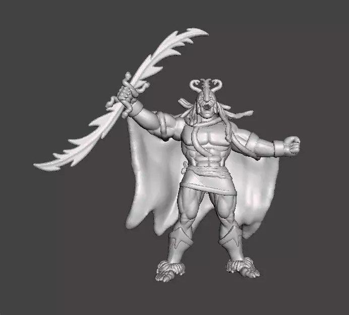 MUMMRA WITH SWORD MINIATURE MODEL FIGURE FANTASY GAMES RPG DND 3D print model
