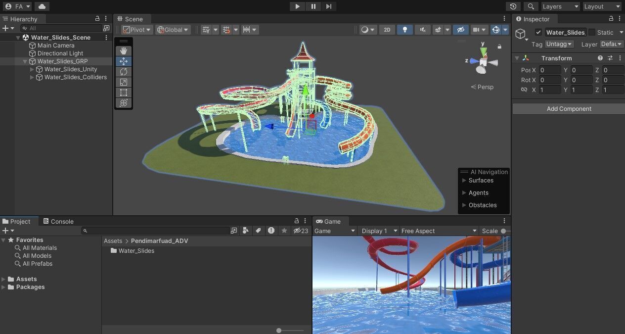 Water Slides Low-poly 3D model_7