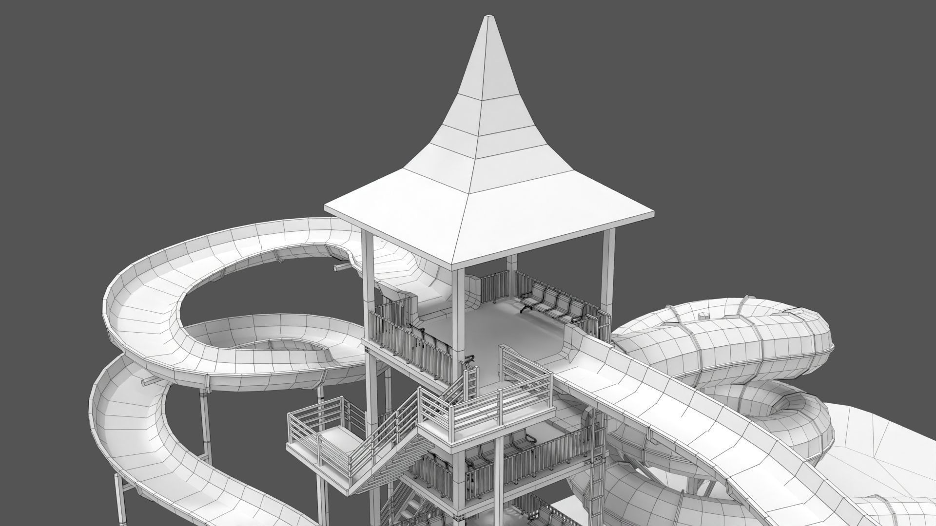 Water Slides Low-poly 3D model_11
