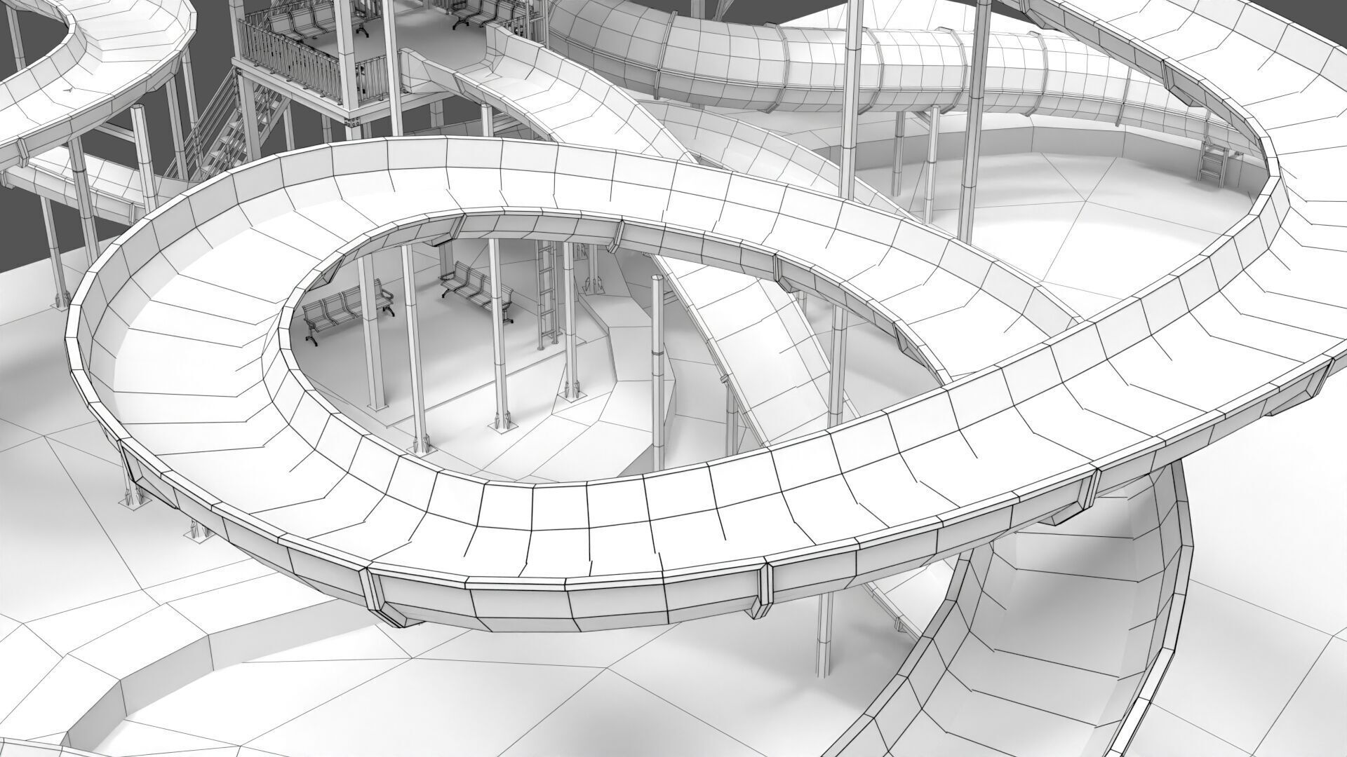 Water Slides Low-poly 3D model_10