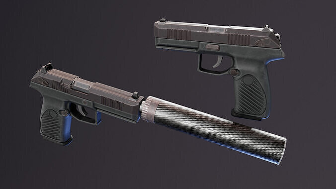 Udav SR2 Pistol Low-poly 3D model