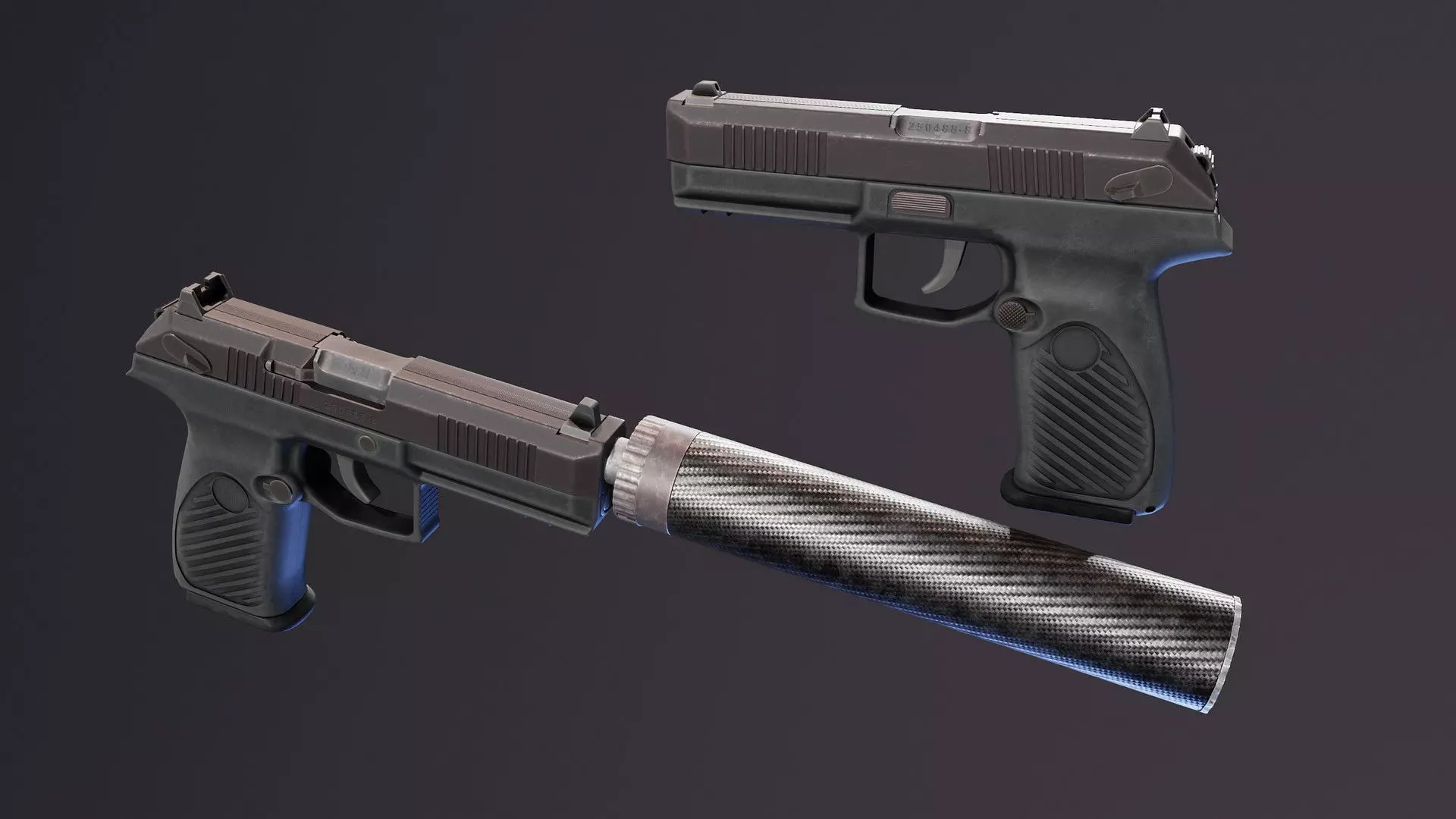 Udav SR2 Pistol Low-poly 3D model