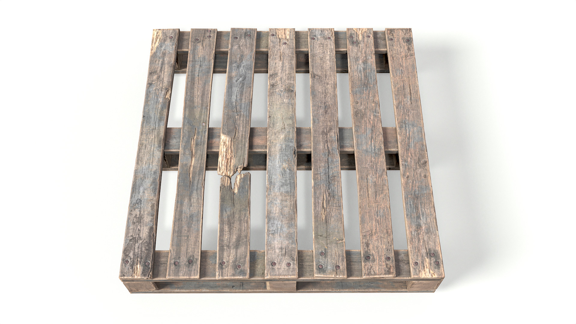 Wood Pallet Low-poly 3D model_6