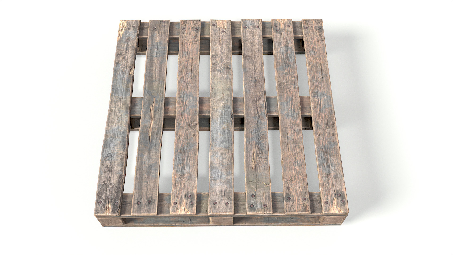 Wood Pallet Low-poly 3D model_5
