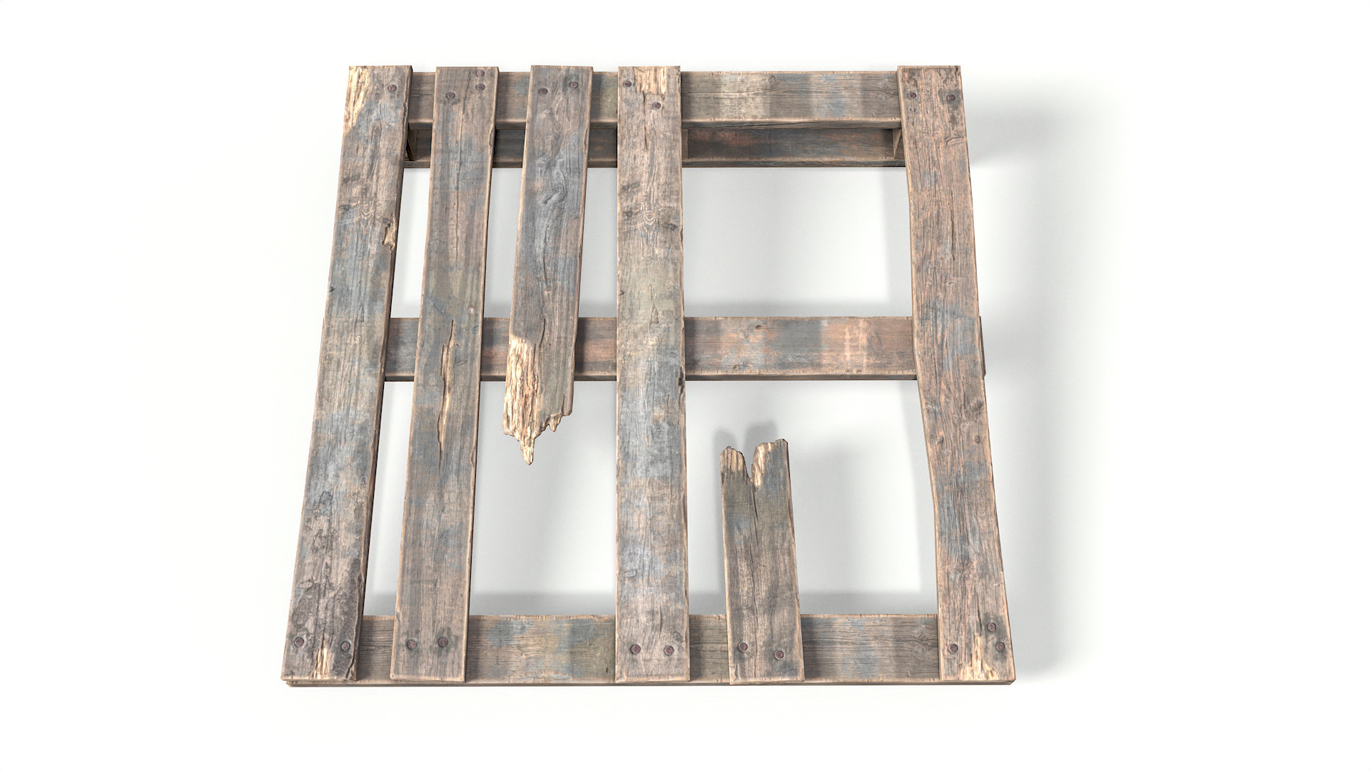 Wood Pallet Low-poly 3D model_7