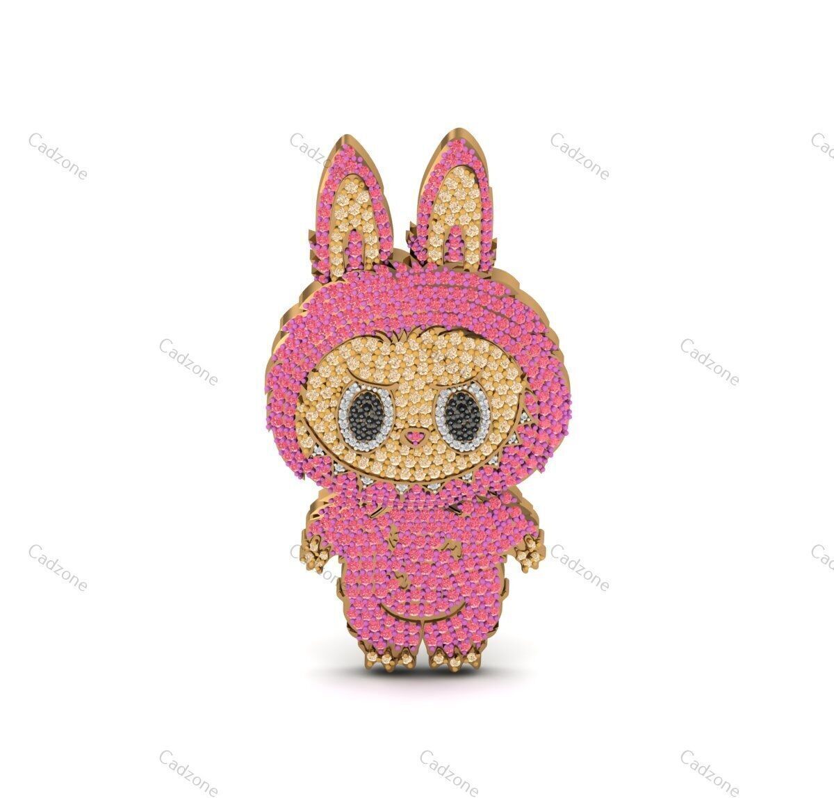 LABUBU Character Pendant-3D CAD Model 3D print model_4