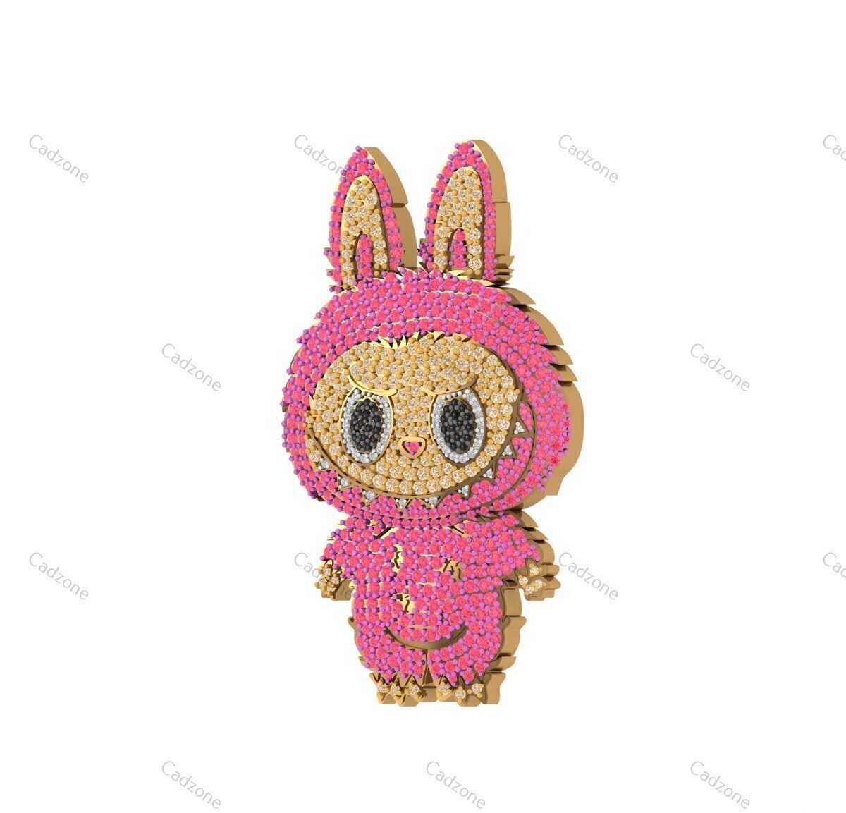 LABUBU Character Pendant-3D CAD Model 3D print model_2