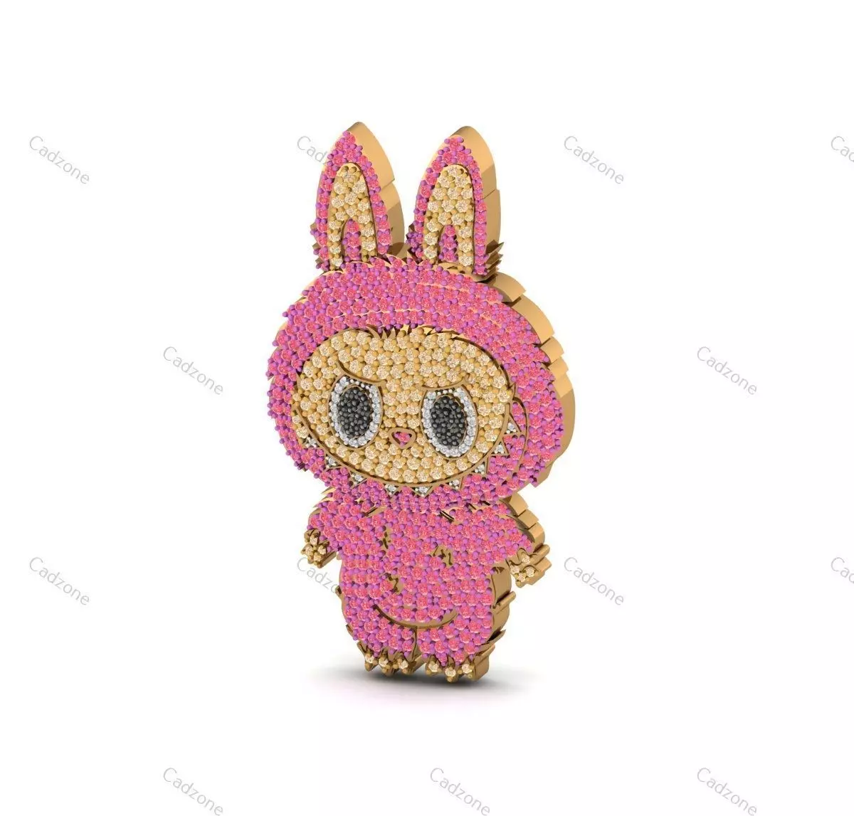 LABUBU Character Pendant-3D CAD Model 3D print model_0