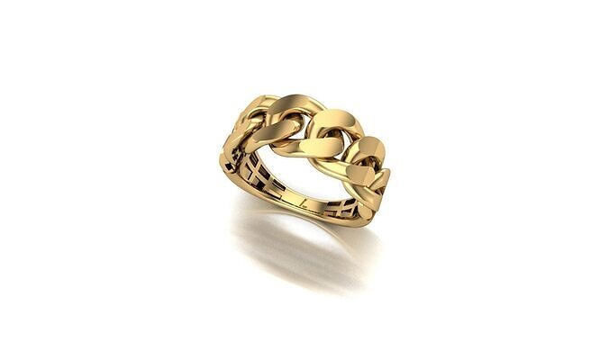 Chain ring - Miami Cuban ring - Link ring - print model 3D print model