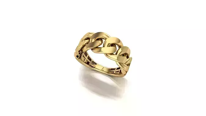 Chain ring - Miami Cuban ring - Link ring - print model