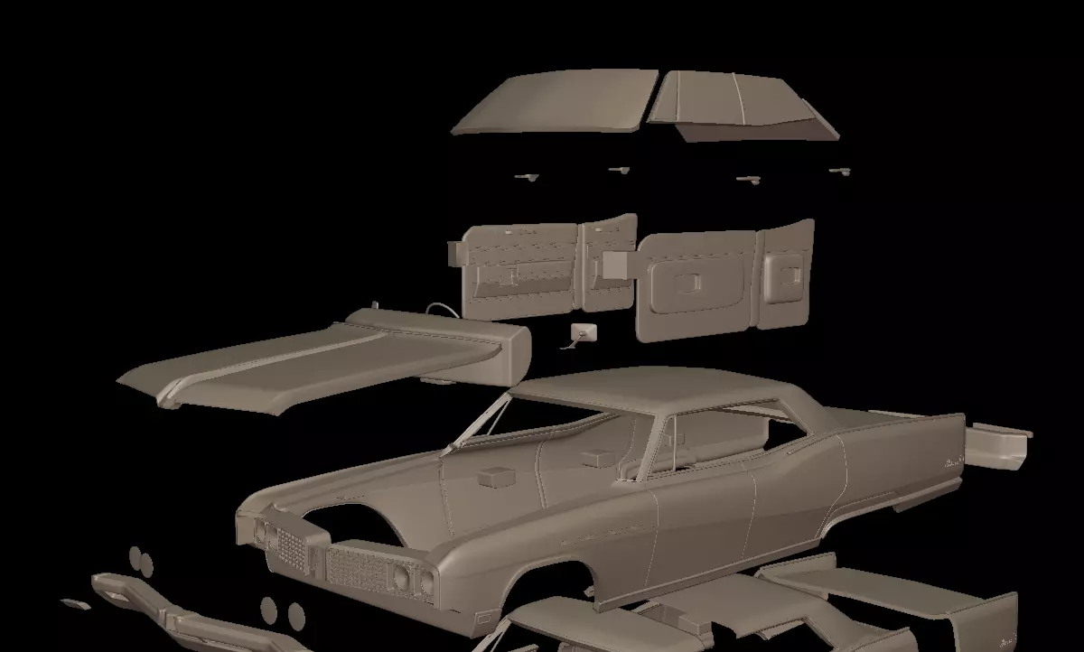 buick electra 225 1968  four doors 3D print model_13