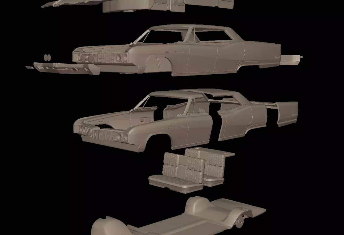 buick electra 225 1968  four doors 3D print model_14