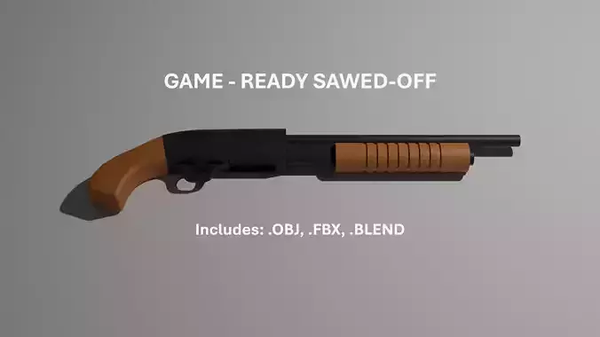 GAME READY SHOTGUN SAWED OFF Free low-poly 3D model