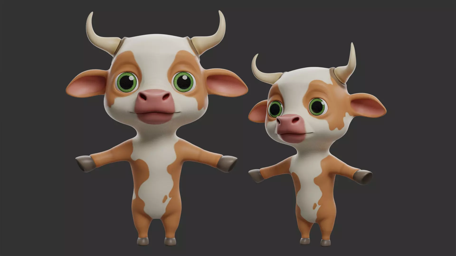 Cow II Cattle Cartoon Low-poly 3D model_0