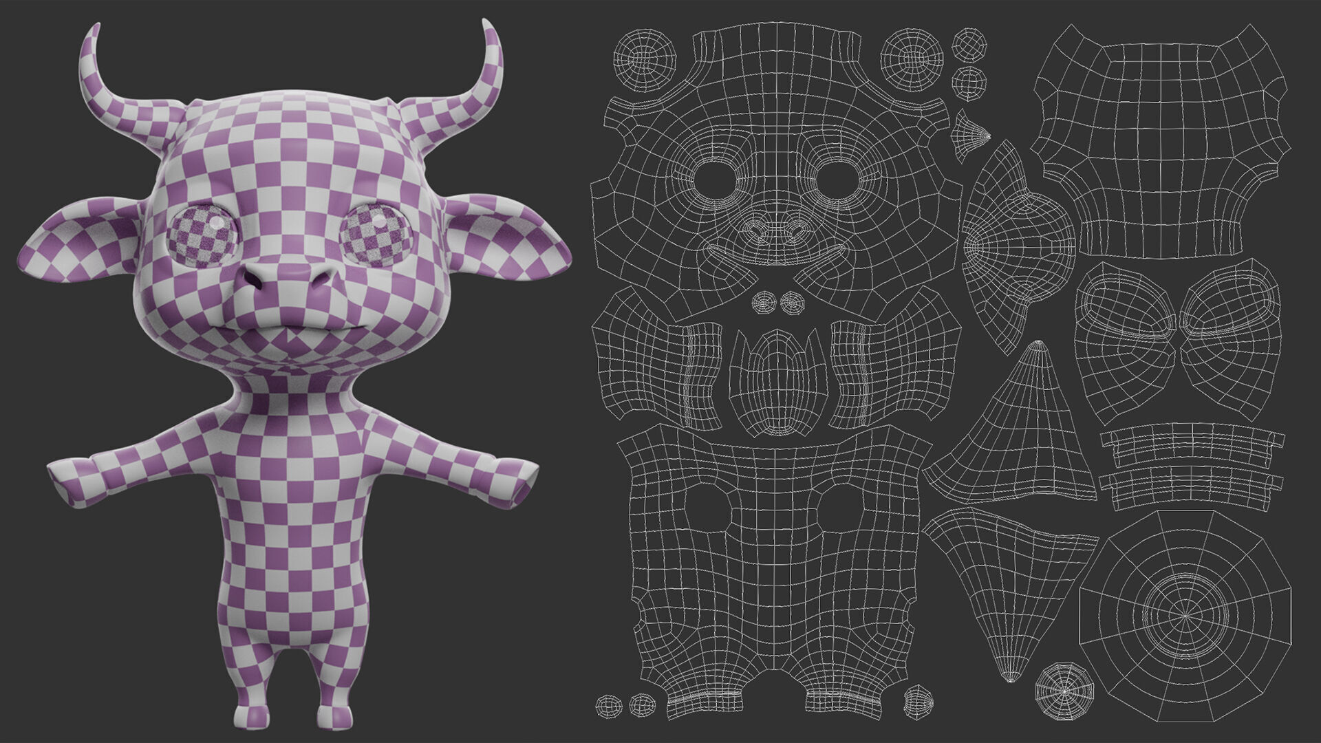 Cow II Cattle Cartoon Low-poly 3D model_7