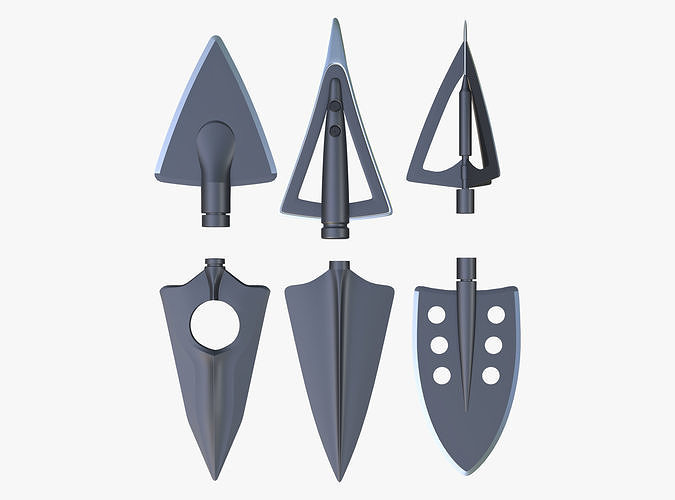 Set Arrowhead Hunting 6 Types 3D model