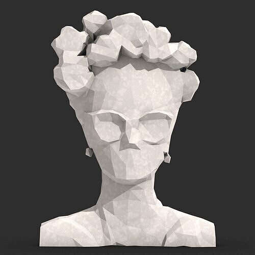 Frida Kahlo Low Poly 3D print model