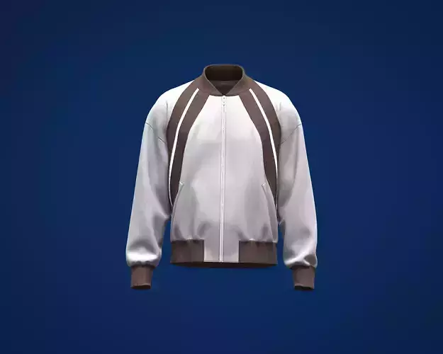 Mens bomber collar jacket with rib and detailing