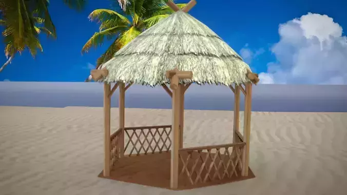 Tiki Hut Low Poly