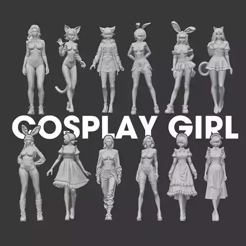 Cosplay girl figure for diorma