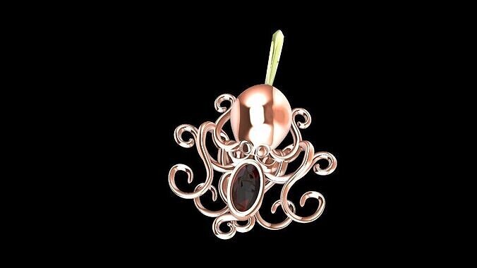 Octopus pendant Rhino 3d 3D print model