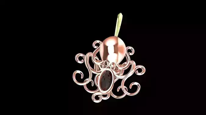Octopus pendant Rhino 3d