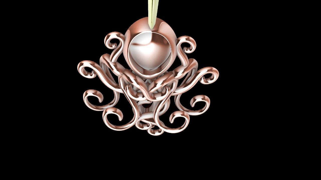 Octopus pendant Rhino 3d 3D print model_1