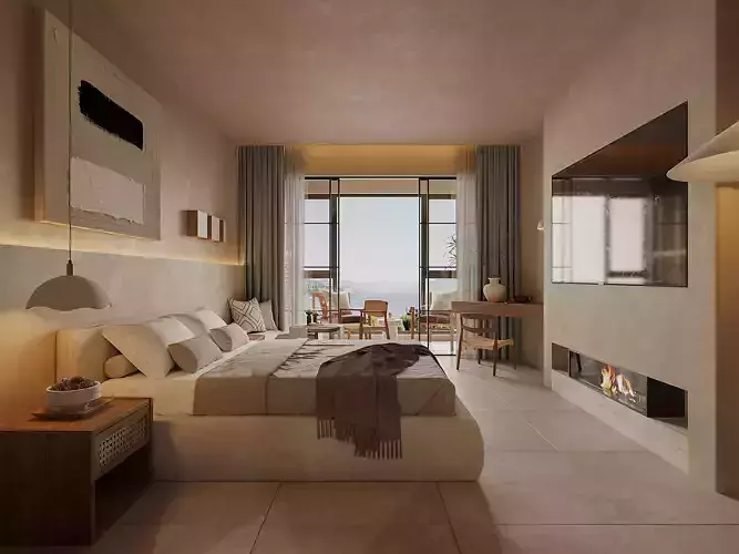  hotel bedroom interior  15 3D model