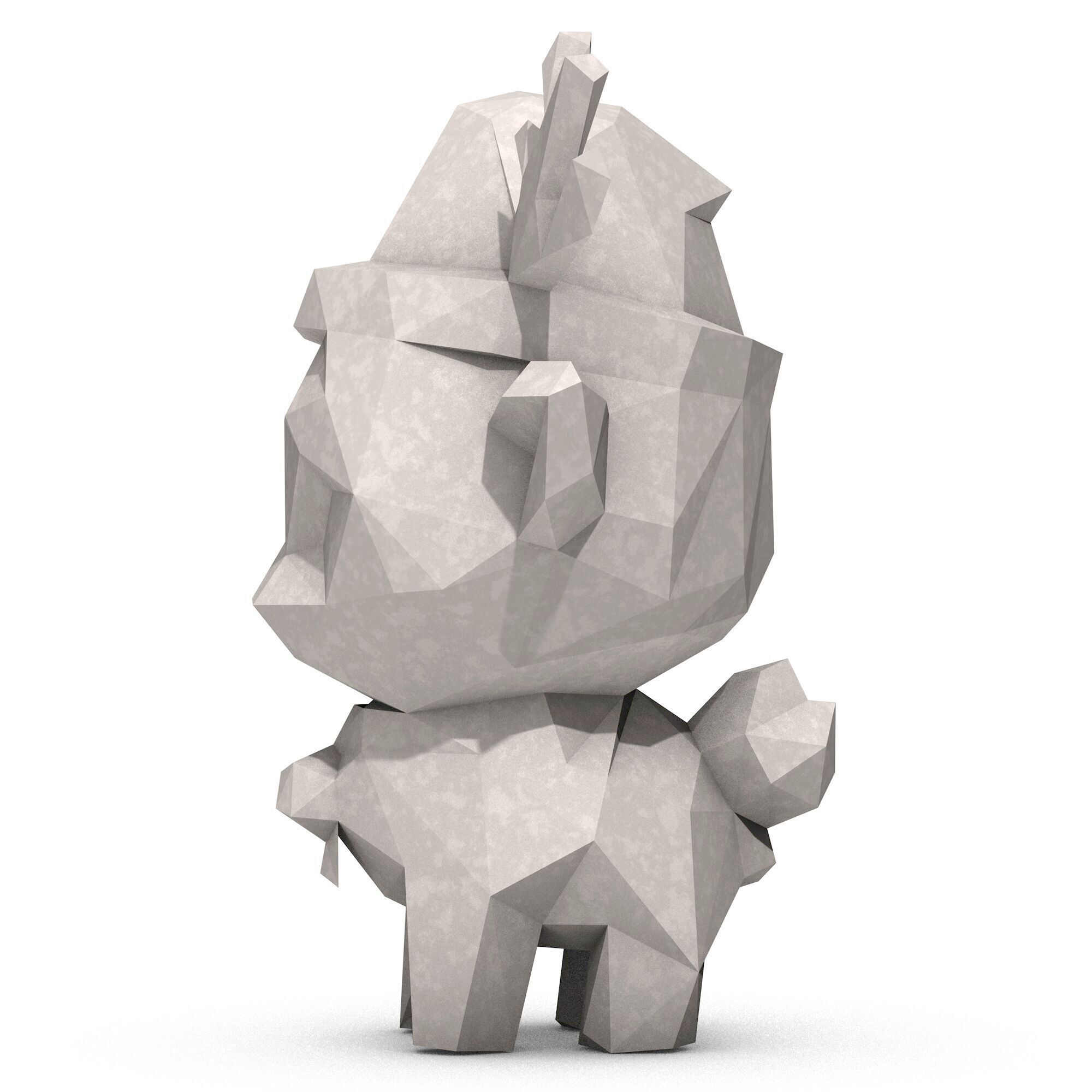 Cartoon Christmas Reindeer Low Poly 3D print model_3