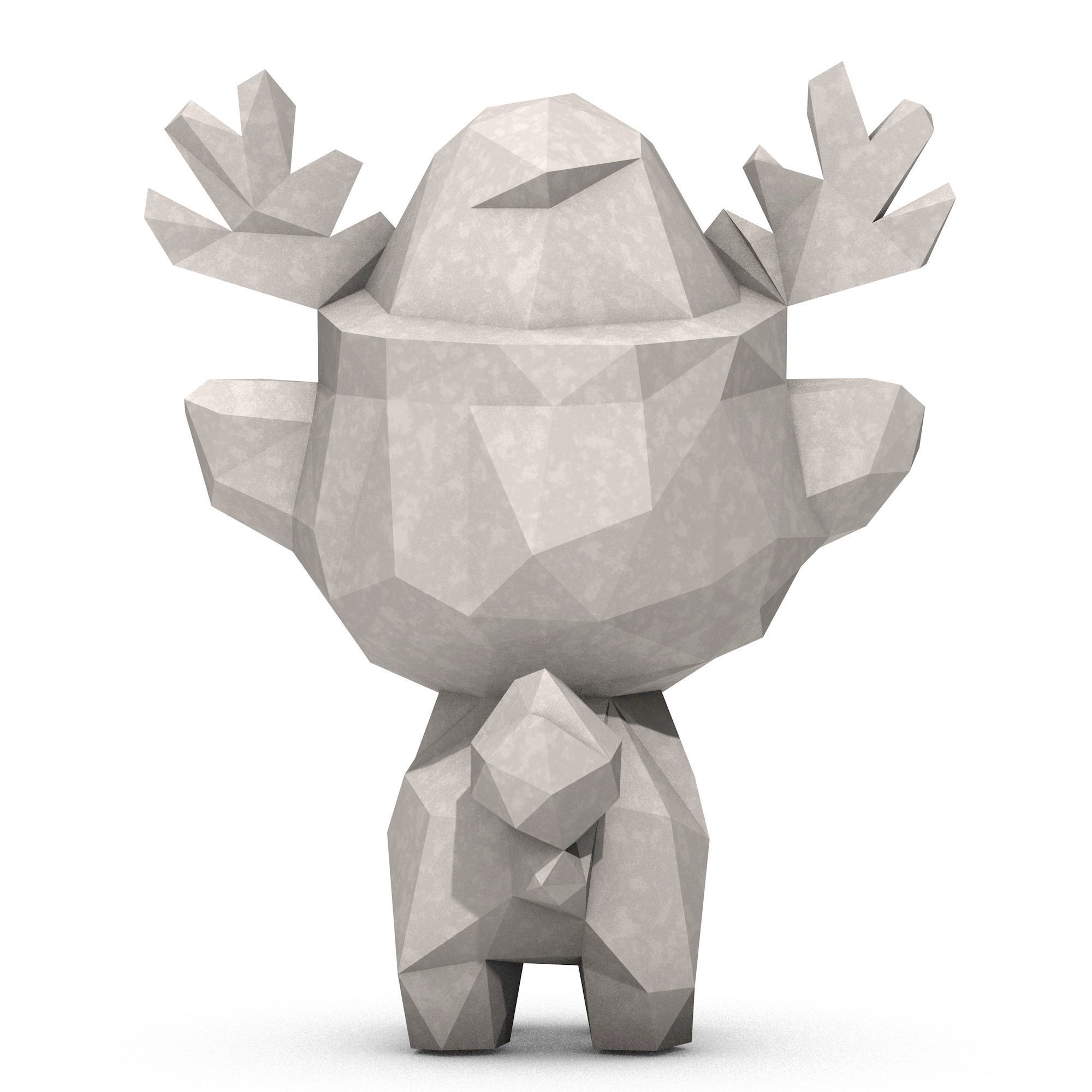 Cartoon Christmas Reindeer Low Poly 3D print model_5