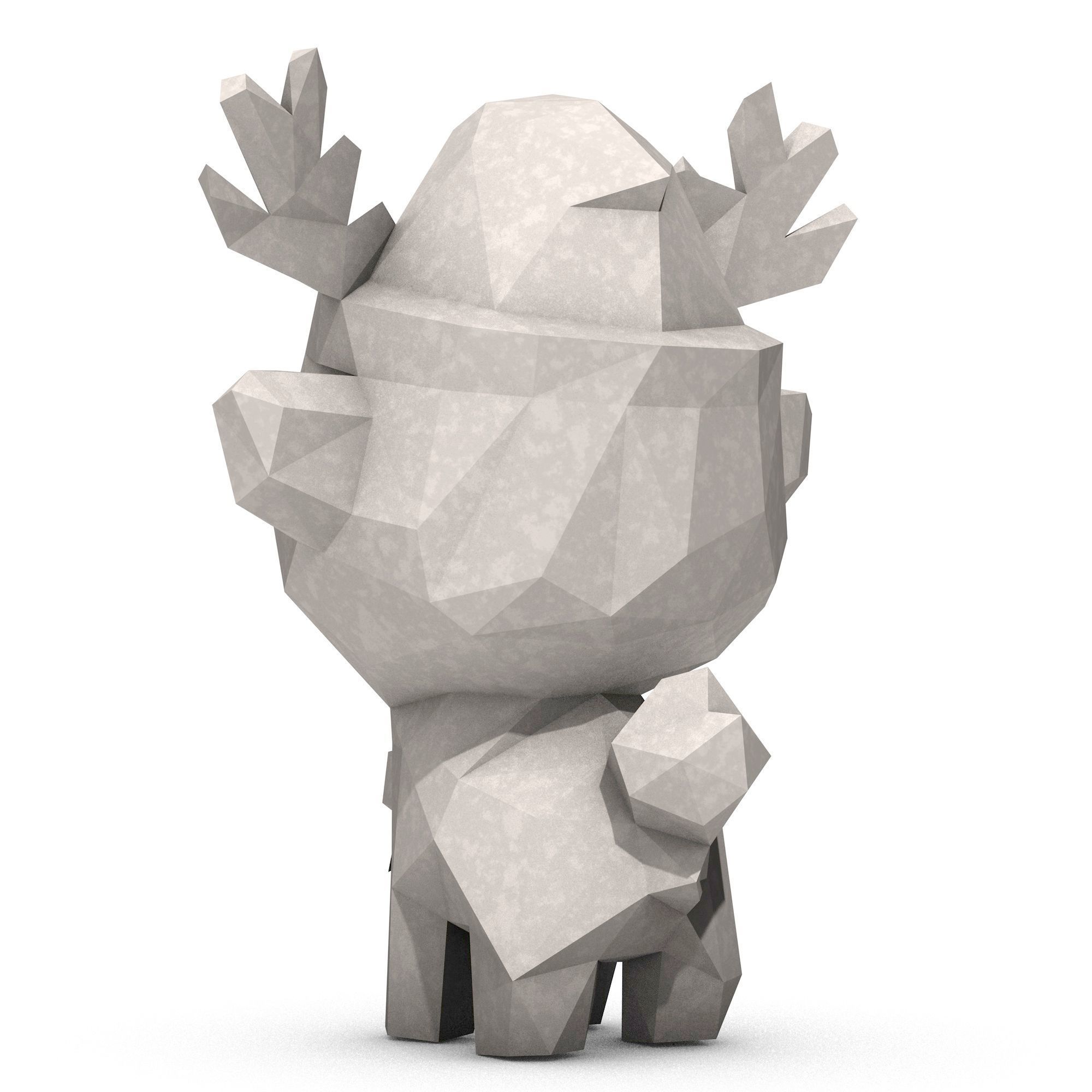 Cartoon Christmas Reindeer Low Poly 3D print model_4