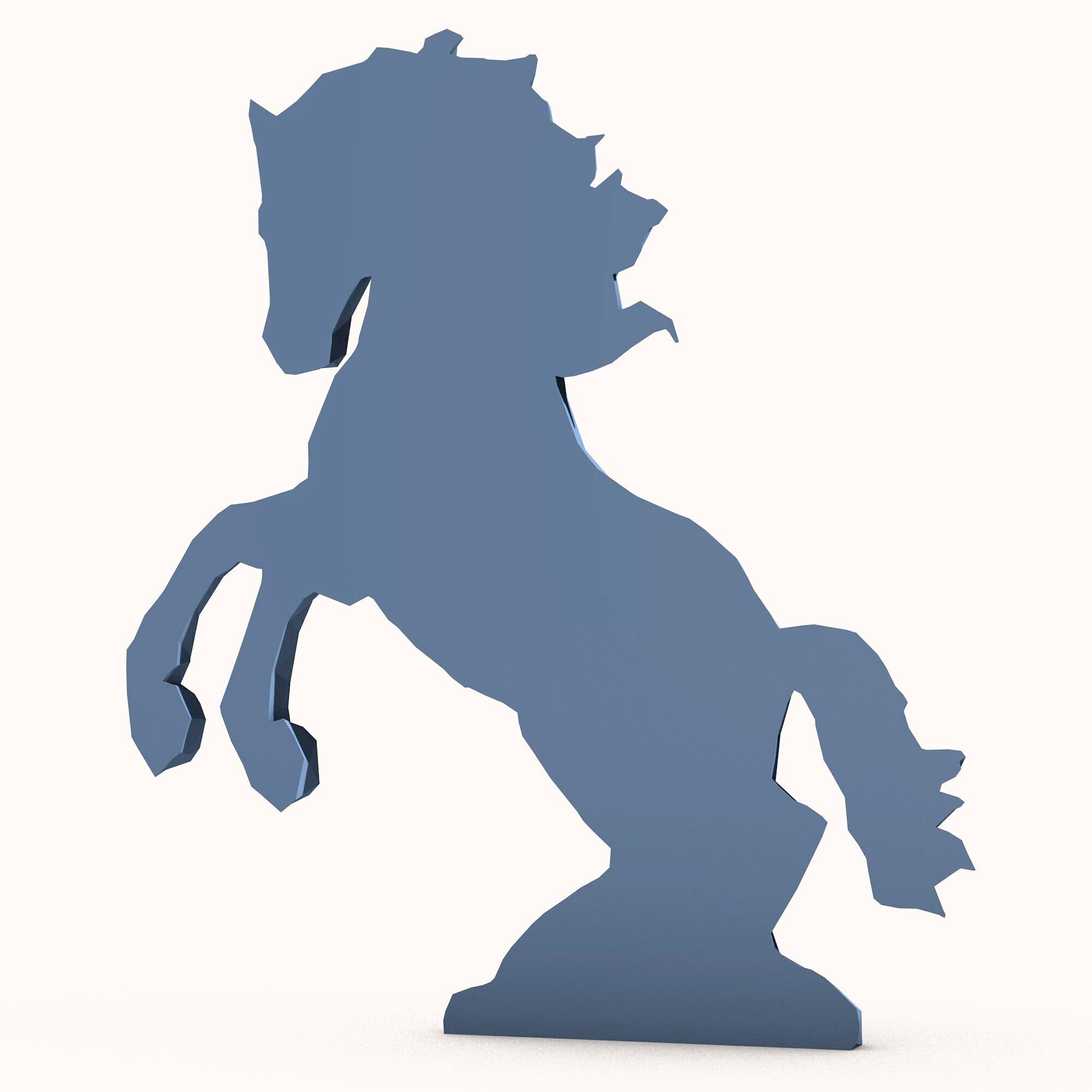 Horse low poly 3D print model_3