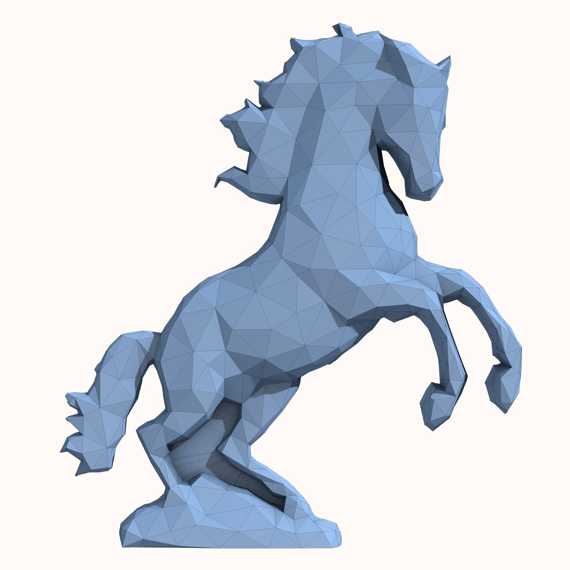 Horse low poly 3D print model_5