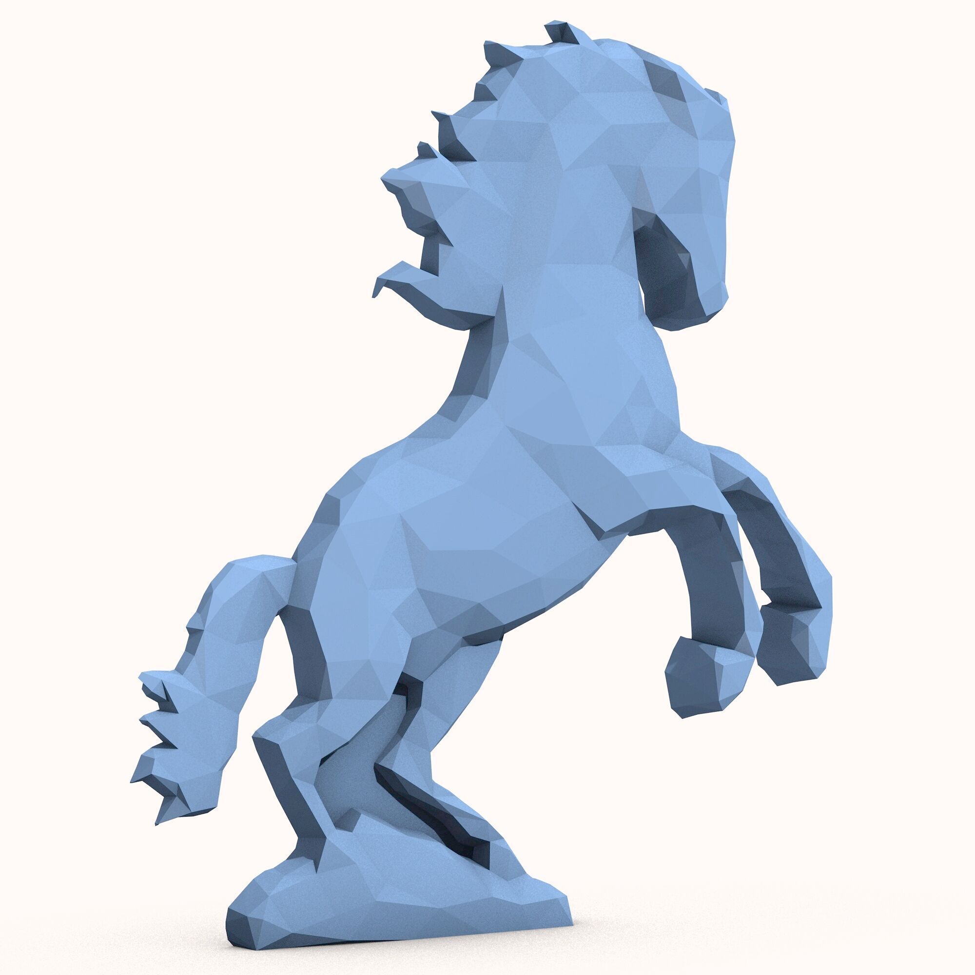 Horse low poly 3D print model_1