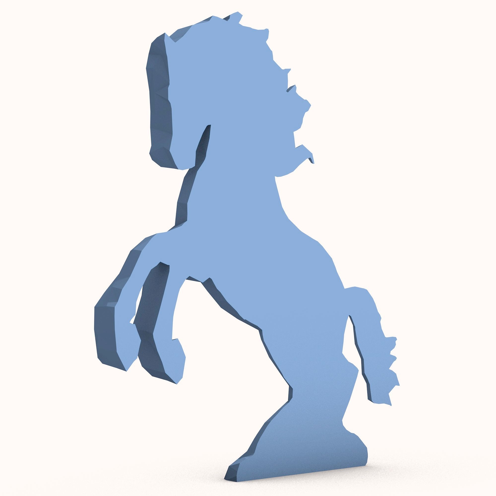 Horse low poly 3D print model_4