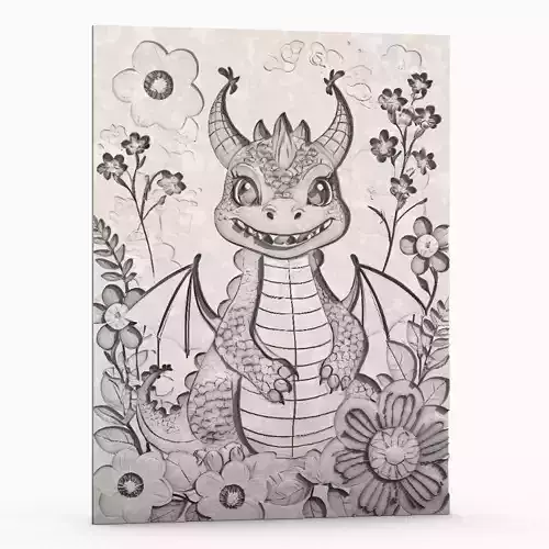 Japanese Dragon Home Decow Wall Art 3D print model