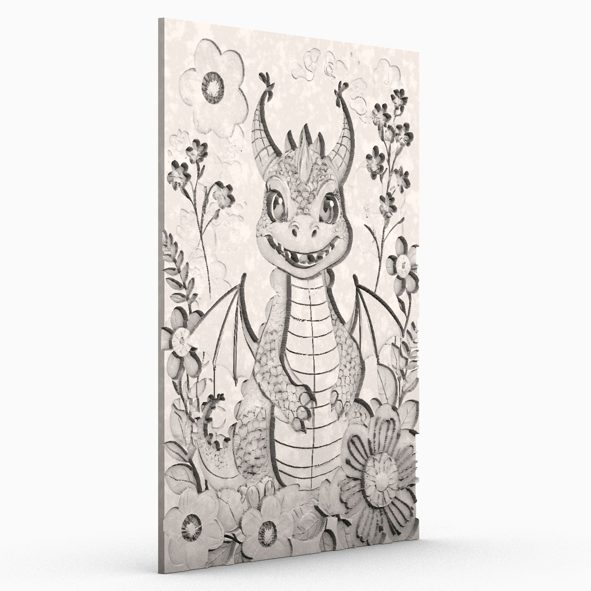 Japanese Dragon Home Decow Wall Art 3D print model_2