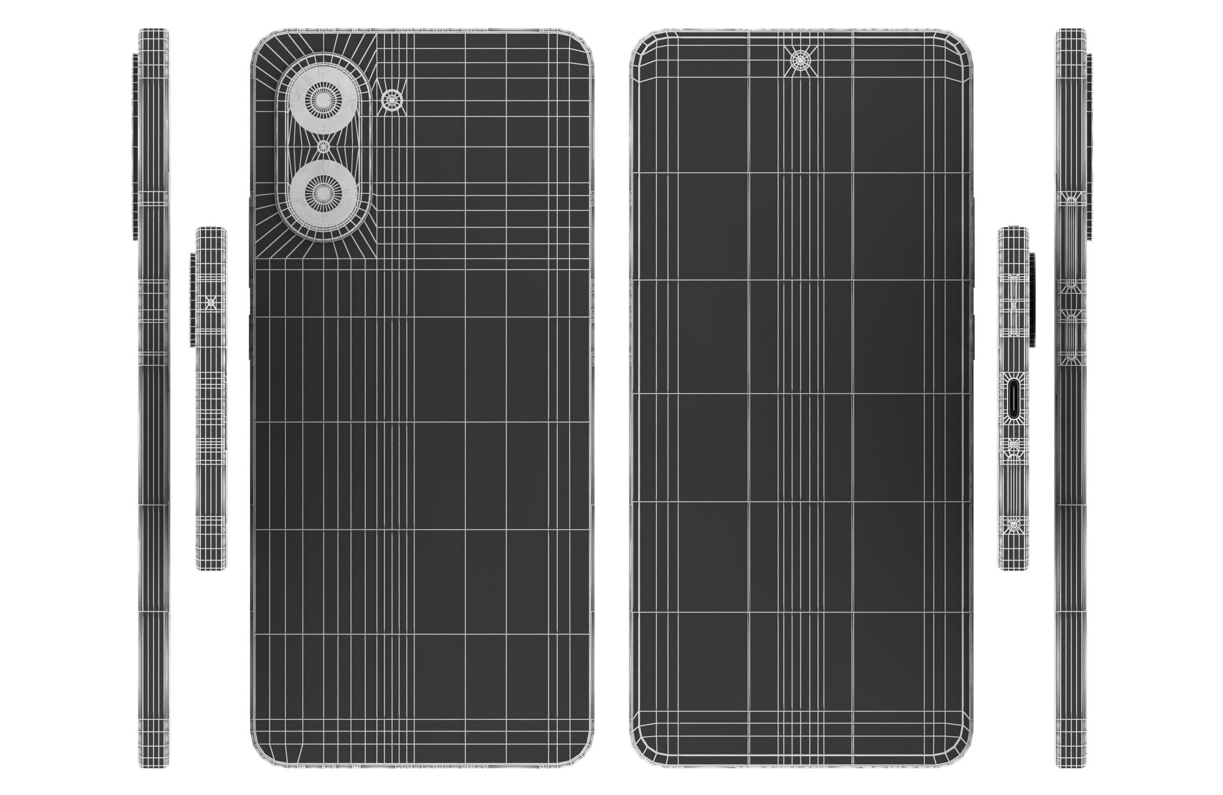OnePlus Nord CE5 Black Low-poly 3D model_16