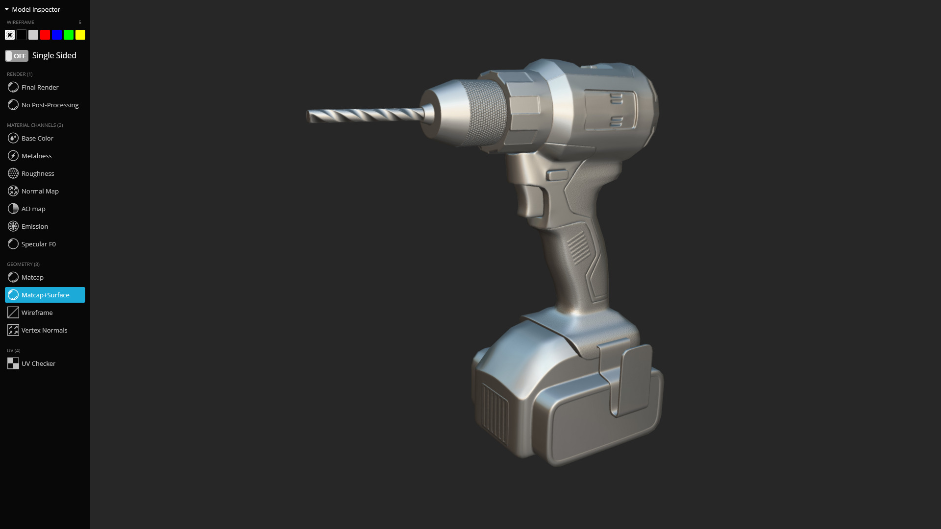 Cordless Drill 3D Model - Game Ready Low-poly 3D model_11