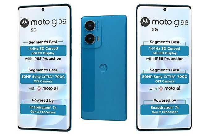 Motorola Moto G96 PANTONE Dresden Blue Low-poly 3D model