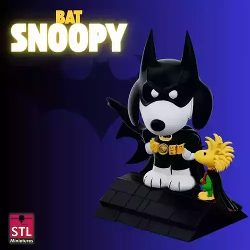 BatBeagle and FeatherSidekick Batman Snoopy and Woodstock