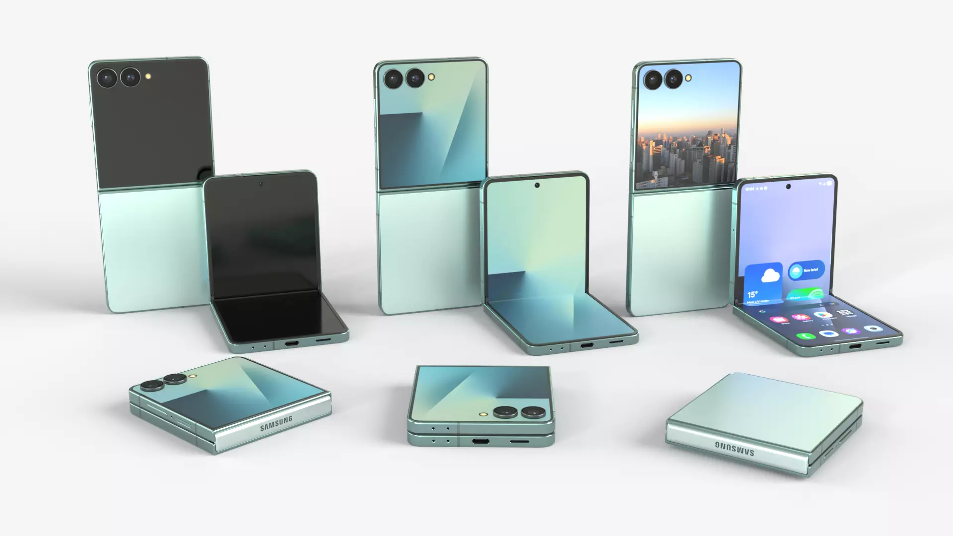 Samsung Galaxy Z Flip 7 Mint 3D model_0