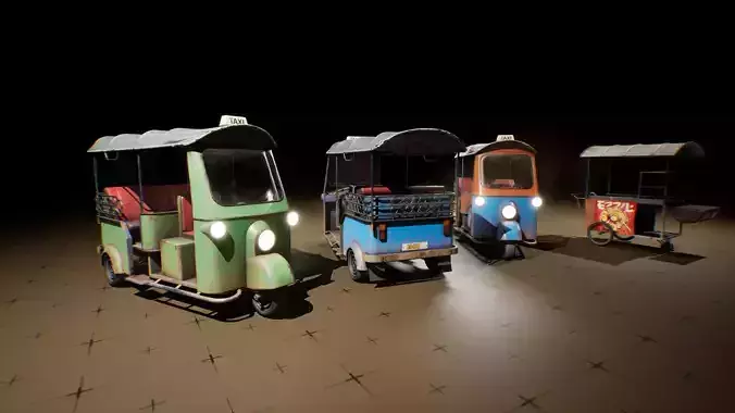 Tuk-Tuk and Rickshaw 3D Vehicle Pack