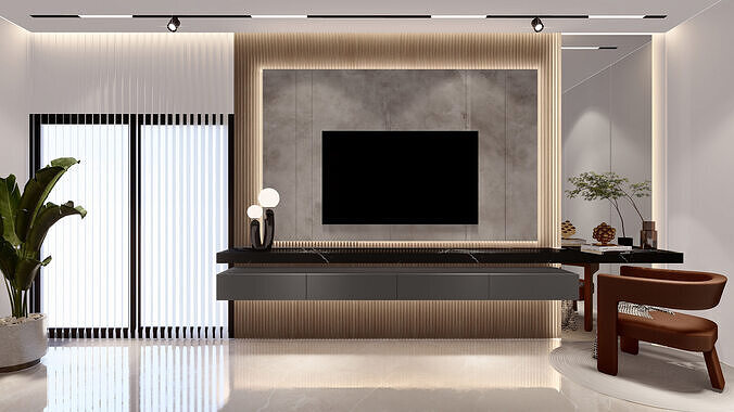 Modern sketchup TV wall Design  3D model