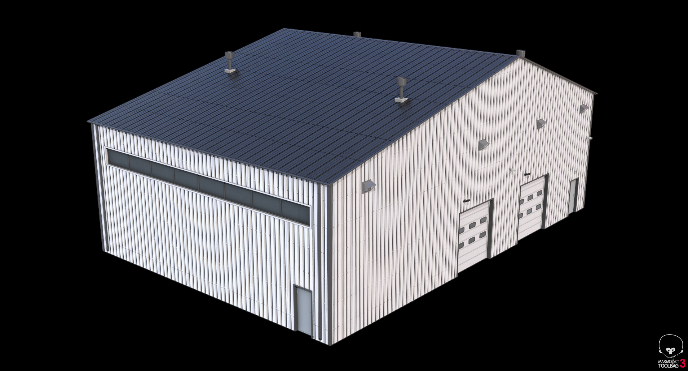 Industrial Building 13 Low-poly 3D model_9